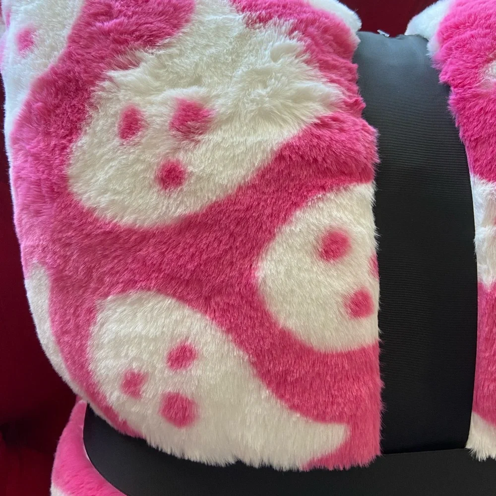 Pink Ghost Halloween Fur Pillow Set of 2 NEW with tag